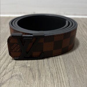 Louis Vuitton Black and Brown Checkered Men's Belt size 34-36